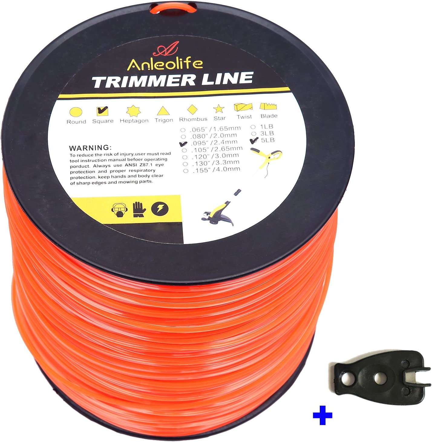 Anleolife Commercial Square .095-Inch Trimmer Line (5lbs per roll)