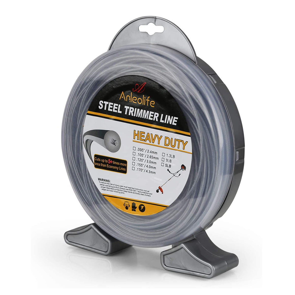 Round Steel Trimmer Line  .095"x190ft, 1lb per roll