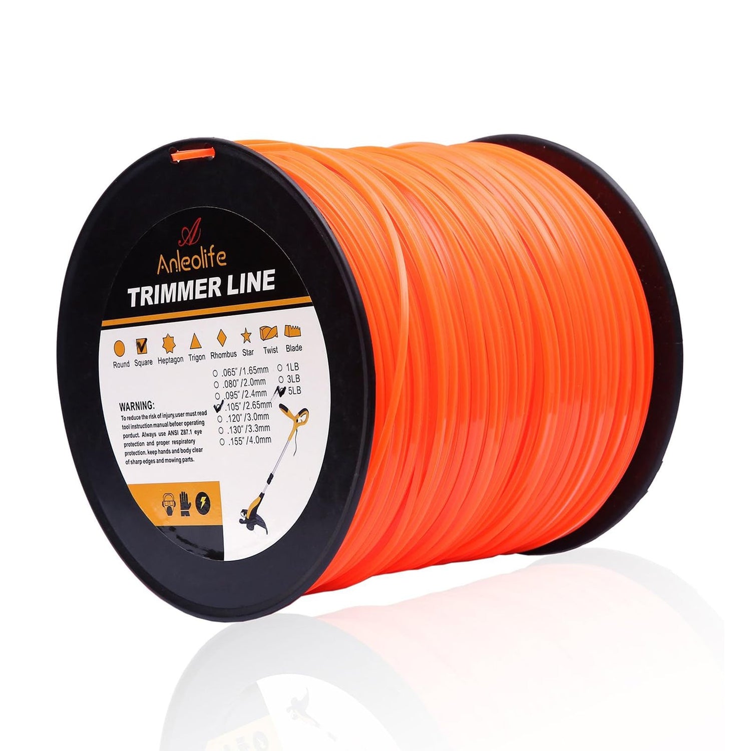 Anleolife Commercial Trimmer Line .105-Inch (5lbs per roll)