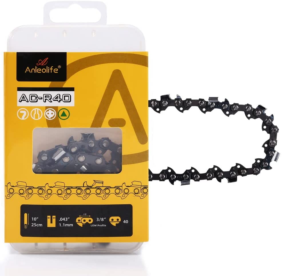 Semi Chisel Chainsaw Chain for 10 inch Bar .043" Gauge 3/8" Pitch