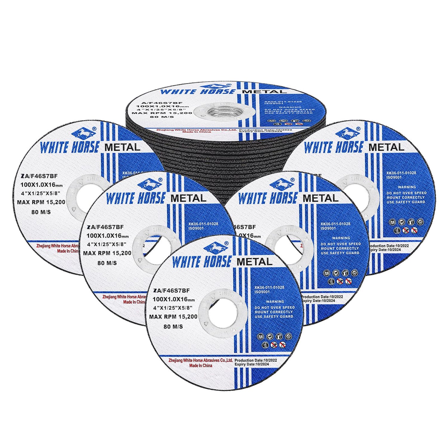 Cut Off Wheels Optimized for Cutting Stainless Steel and Other High Tensile Metals, 4" x .040" x 5/8" - 50 Pack