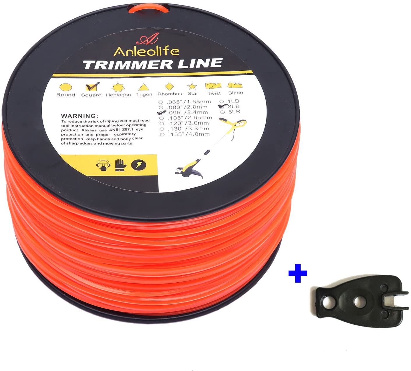 Anleolife Commercial Square .095-Inch Trimmer Line