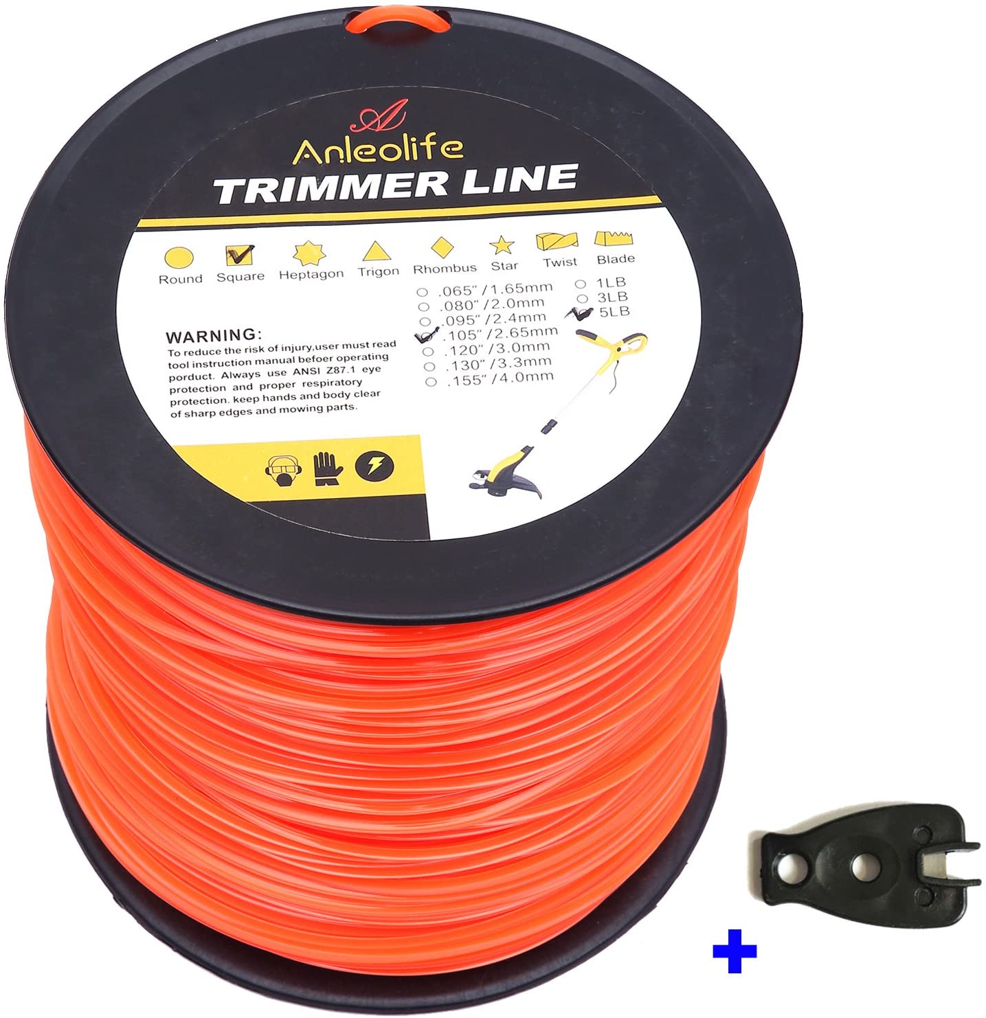 Anleolife Commercial Trimmer Line .105-Inch (5lbs per roll)