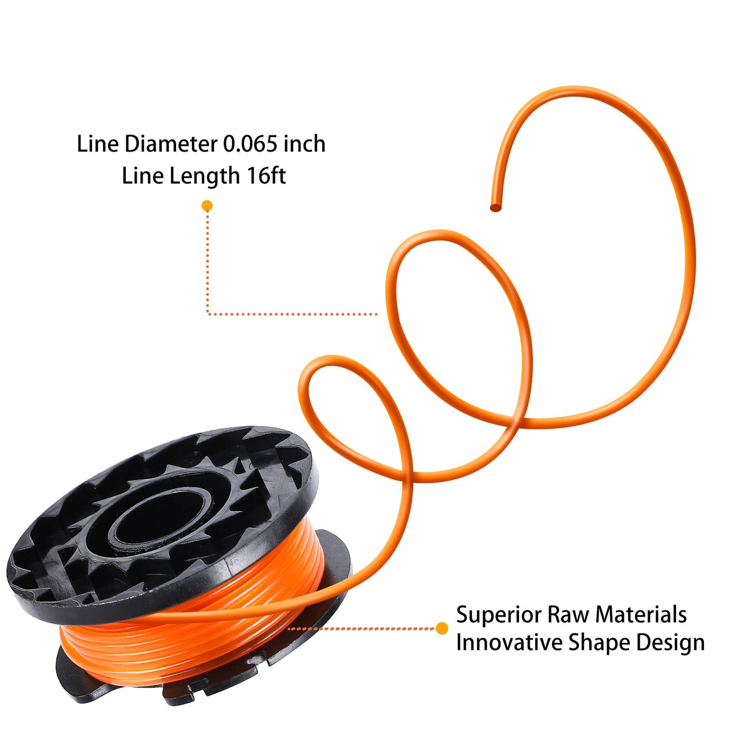 .065'' Single Line Replacement String Trimmer Spool For Greenworks